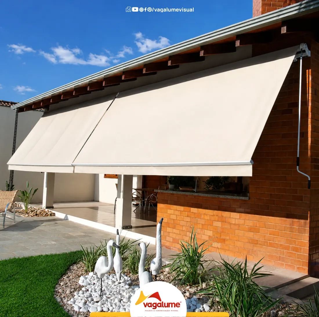 Toldo articulado Lona Night e Day, obra entregue pela Vagalume em Sinop MT