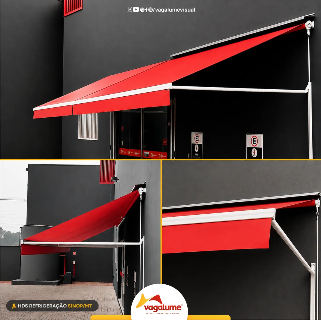 Toldo com braço HDS Refrigeração, obra entregue pela Vagalume em Sinop MT