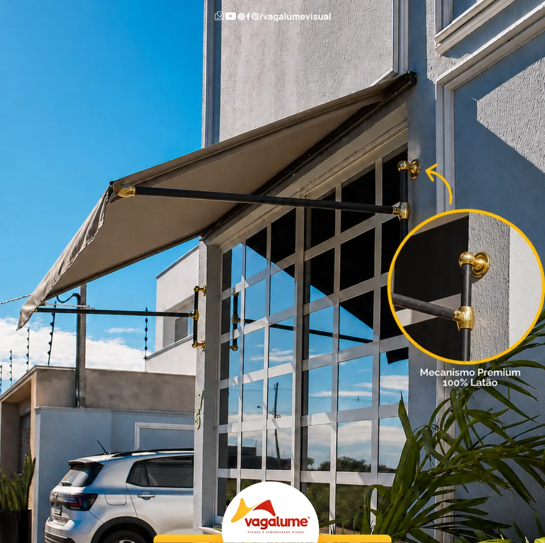 Toldo com braço Latão, obra entregue pela Vagalume em Sinop MT